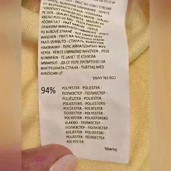 Mohito Yellow Short Sleeve V neck Mini Dress With Ruffle Hem Size L EUC - Picture 16 of 16